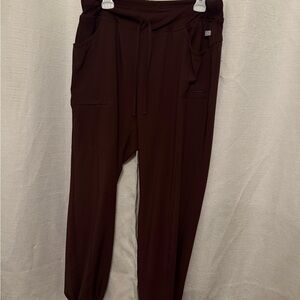 Womens Joggers in Rich Brown burgundy